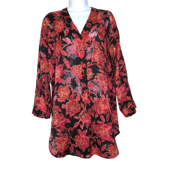 Vintage Victorias Secret Gold Label Sheer Brocade Floral Nightgown Size Small - Picture 2 of 12